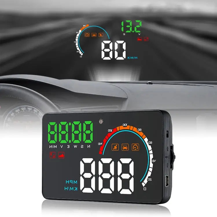 Q5 GPS 4 inch Vehicle-mounted Head Up Display Security System Support Running Speed & Direction & Distance / Driving