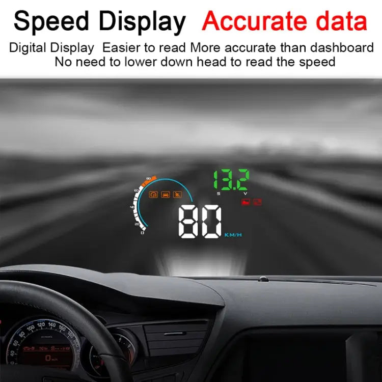 Q5 GPS 4 inch Vehicle-mounted Head Up Display Security System Support Running Speed & Direction & Distance / Driving