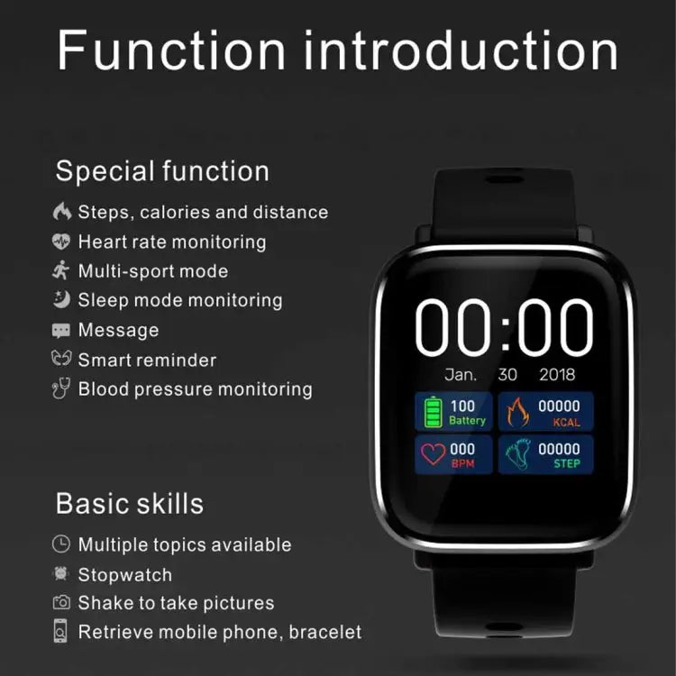 Q58S 1.3 inch TFT Touch Screen IP67 Waterproof Smartwatch Support Call Reminder/ Heart Rate Monitoring /Blood Pressure