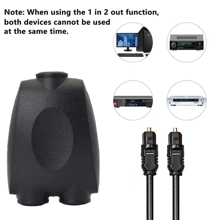 QHG03 Spdif Square Opening 1 In 2 Out Switch/Splitter with IR Remote