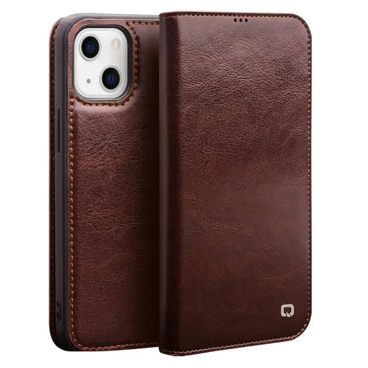 QIALINO Horizontal Flip Leather Case with Holder & Card Slots & Wallet For iPhone 13 For iPhone 13 mini For iPhone 13