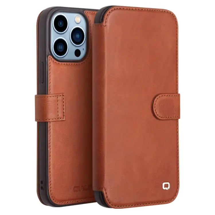 QIALINO Magnetic Buckle Phone Leather Case with Card Slot For iPhone 13 Pro Max For iPhone 13 Pro For iPhone 13