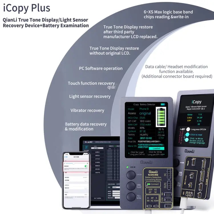 Qianli iCopy Plus 3 in 1 LCD Screen Original Color Repair Programmer For iPhone - 3 in 1 For iPhone 6-12 Series