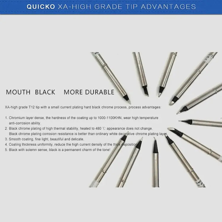 QUICKO T12-K Black Welding Lead-free Soldering Iron Tip T12-K - T12-K