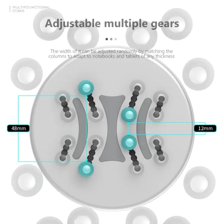 R-JUST BJ15 Aluminum Alloy Adjustable Magnetic Multi-function Disc Data Cable Storage Fixed Base Mobile Phone Laptop