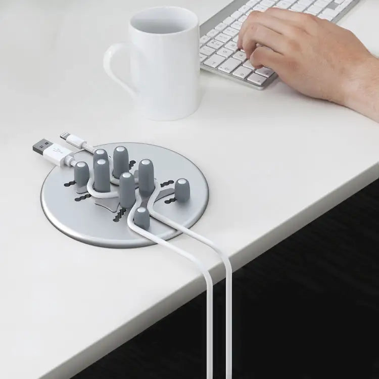 R-JUST BJ15 Aluminum Alloy Adjustable Magnetic Multi-function Disc Data Cable Storage Fixed Base Mobile Phone Laptop