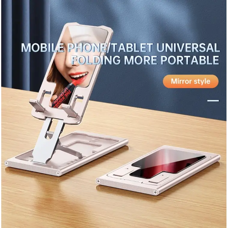 R-JUST hz16 Slim Phone Desktop Holder - Rose Gold + Mirror Noodle
