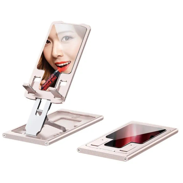 R-JUST hz16 Slim Phone Desktop Holder - Rose Gold + Mirror Noodle
