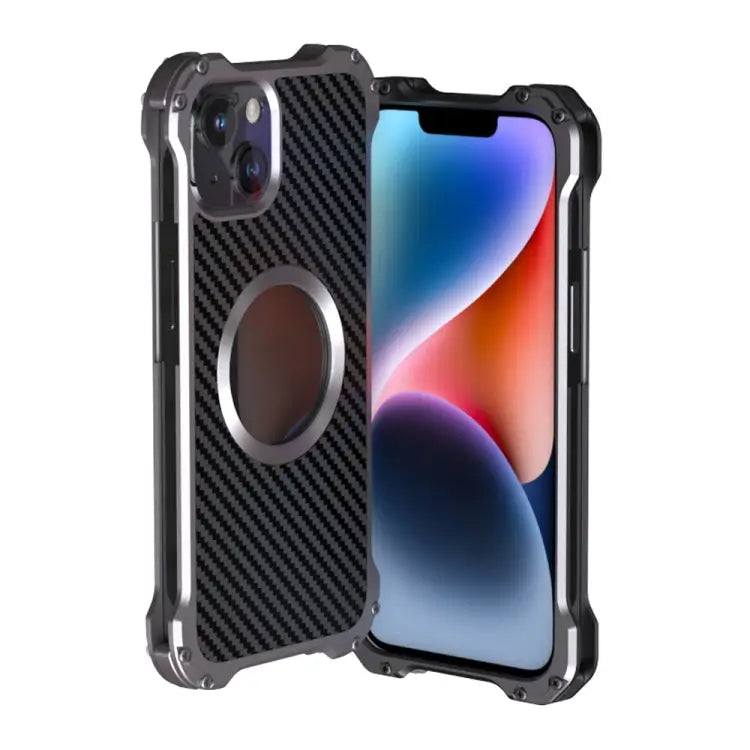 R-JUST RJ51 Hollow Shockproof Metal Phone Case For iPhone 14 For iPhone 14 Plus For iPhone 14 Pro For iPhone 14 Pro Max