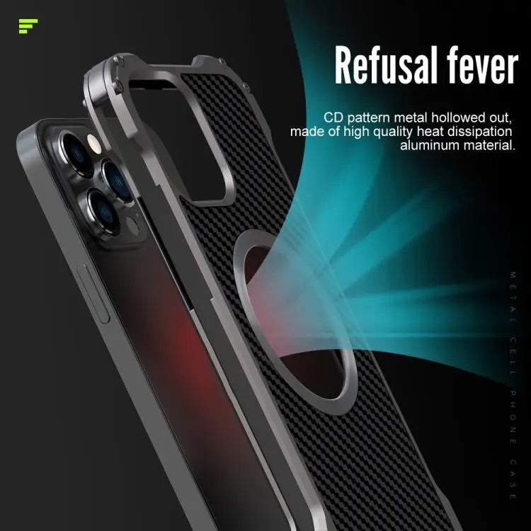 R-JUST RJ51 Hollow Shockproof Metal Protective Case For iPhone 13 mini For iPhone 13 For iPhone 13 Pro For iPhone 13