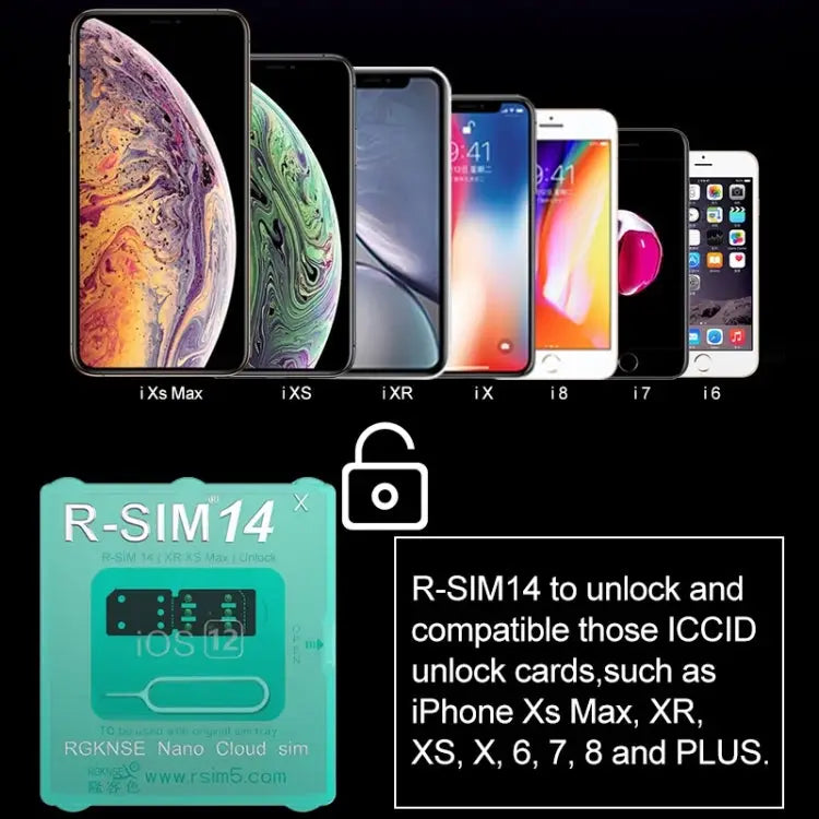 R-SIM 14 V18 Ultra Universal ICCID SIM Unlock Card for iPhone X XS XR XS Max 8 & 8 Plus 7 & 7 Plus - R-SIM 14 V18