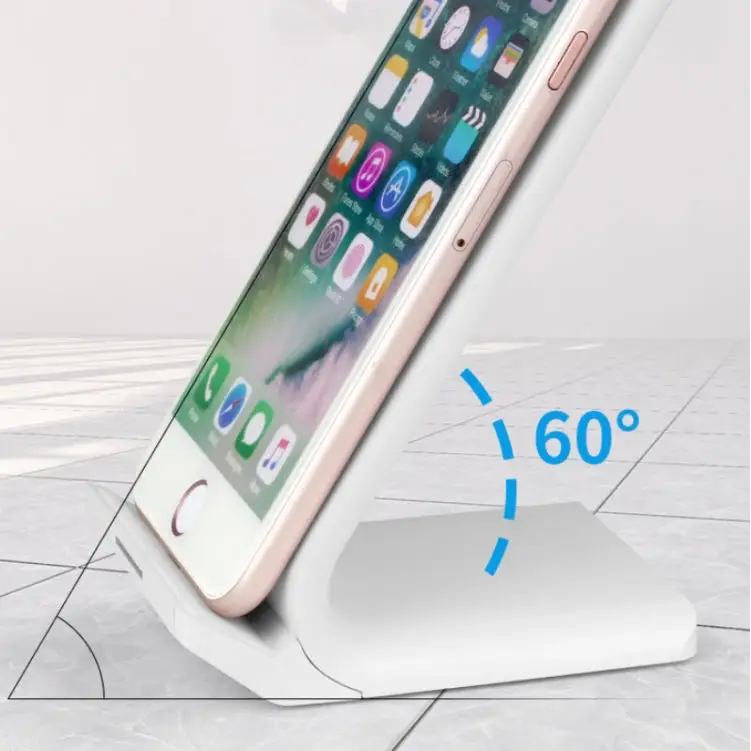R2 10W Vertical Mobile Phone Wireless Charger Smart Fast Charge Charging Stand Desktop Stand - R2 (Black)
