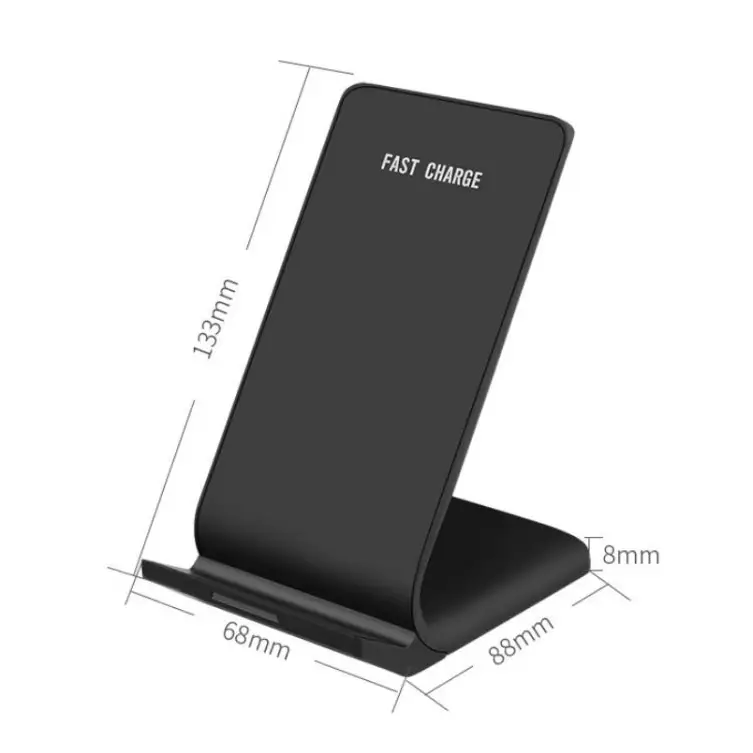 R2 10W Vertical Mobile Phone Wireless Charger Smart Fast Charge Charging Stand Desktop Stand - R2 (Black)