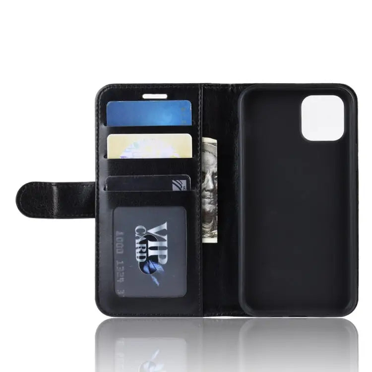R64 Texture Single Fold Horizontal Flip Leather Case for iPhone XI MAX with Holder & Card Slots & Wallet - Apple