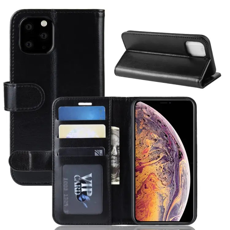 R64 Texture Single Fold Horizontal Flip Leather Case for iPhone XI MAX with Holder & Card Slots & Wallet - Apple