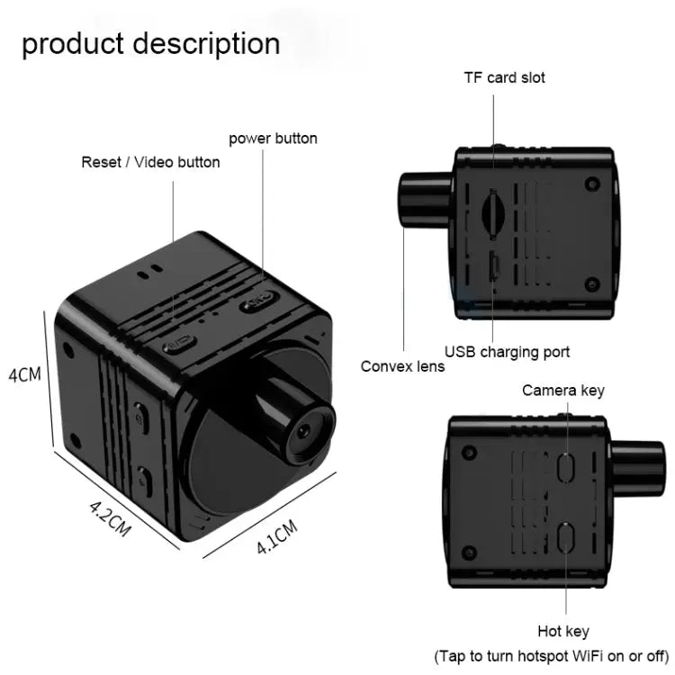 R89 Full HD 1080P WiFi Mini DV Recorder Camera Support Monitor Detection & Night Vision & Loop Recording & TF Card R89