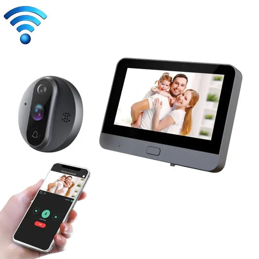 R9 4.3 inch WiFi Smart Video Visual Electronic Peephole Doorbell R9 - R9 / Black
