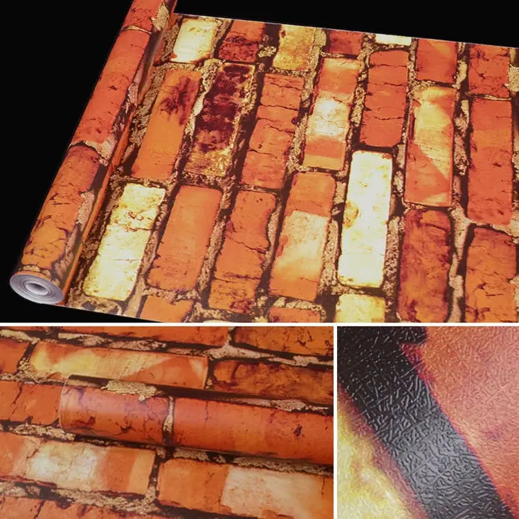 Rainbow Stone Rainbow Stone Creative 3D Stone Brick Decoration Wallpaper Stickers Bedroom Living Room Wall Waterproof