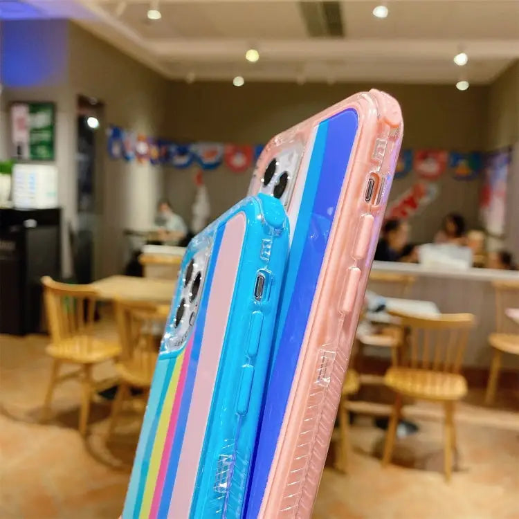 Rainbow TPU + PC Glass Shockproof Case For iPhone 13 For iPhone 13 Pro For iPhone 13 Pro Max For iPhone 12 / 12 Pro
