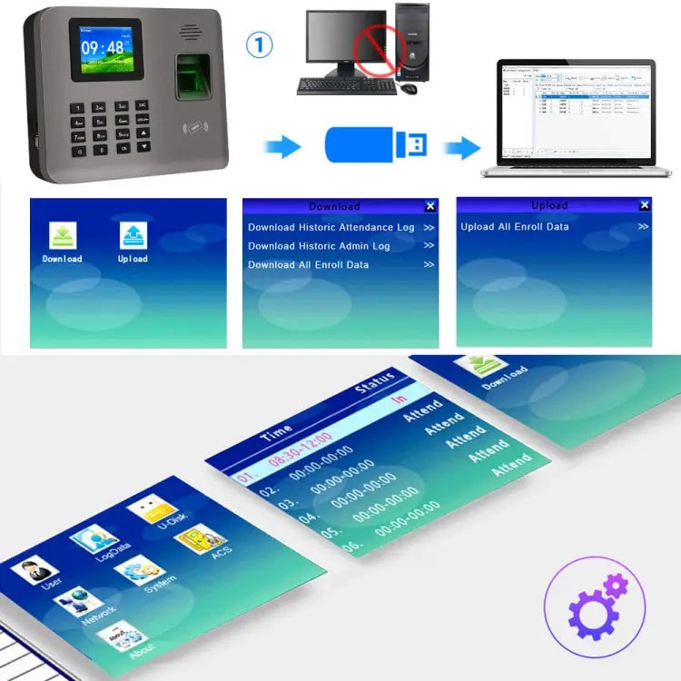 Realand AL325 Fingerprint Time Attendance with 2.4 inch Color Screen & ID Card Function & WiFi AL325 - AL325