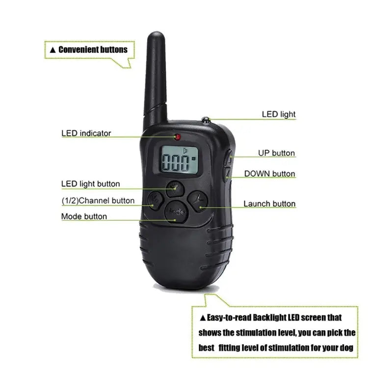 Rechargeable and Waterproof 300m Remote Pet Dog Training Collar with LCD display 300m Remote - 300m Remote
