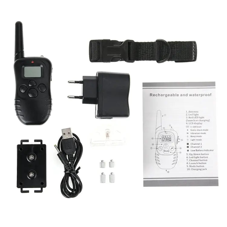 Rechargeable and Waterproof 300m Remote Pet Dog Training Collar with LCD display 300m Remote - 300m Remote