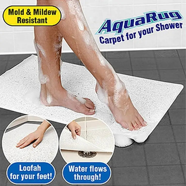 Rectangular Bathroom Bathtub Mildew Stain Resistant PVC Anti-skid Household Foot Pad Carpet Size: 70cm x 40cm (White)