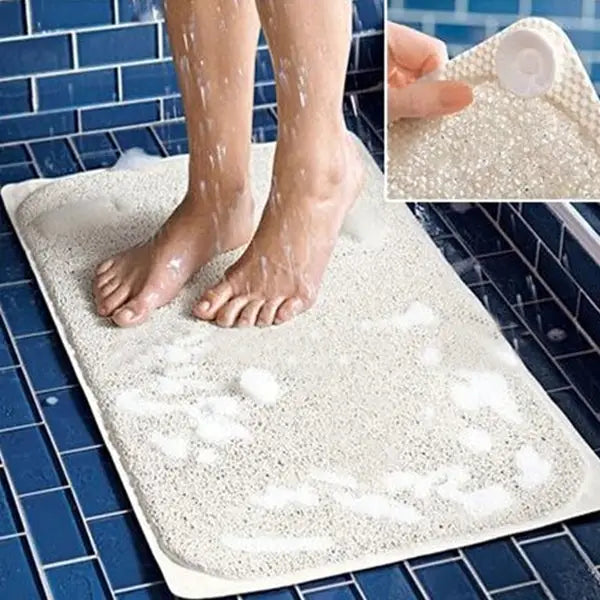 Rectangular Bathroom Bathtub Mildew Stain Resistant PVC Anti-skid Household Foot Pad Carpet Size: 70cm x 40cm (White)