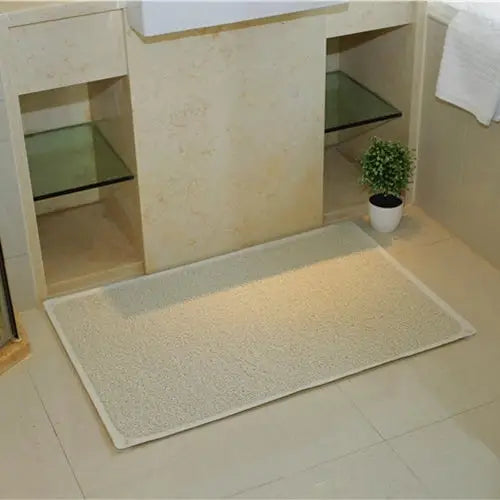 Rectangular Bathroom Bathtub Mildew Stain Resistant PVC Anti-skid Household Foot Pad Carpet Size: 70cm x 40cm (White)