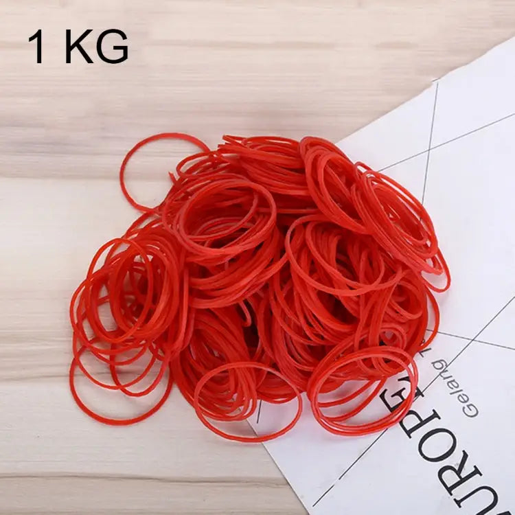 Red Sturdy Stretchable Elastic Rubber Bands Home School Office Supplies Stationery 1KG Per Bag Red - Red