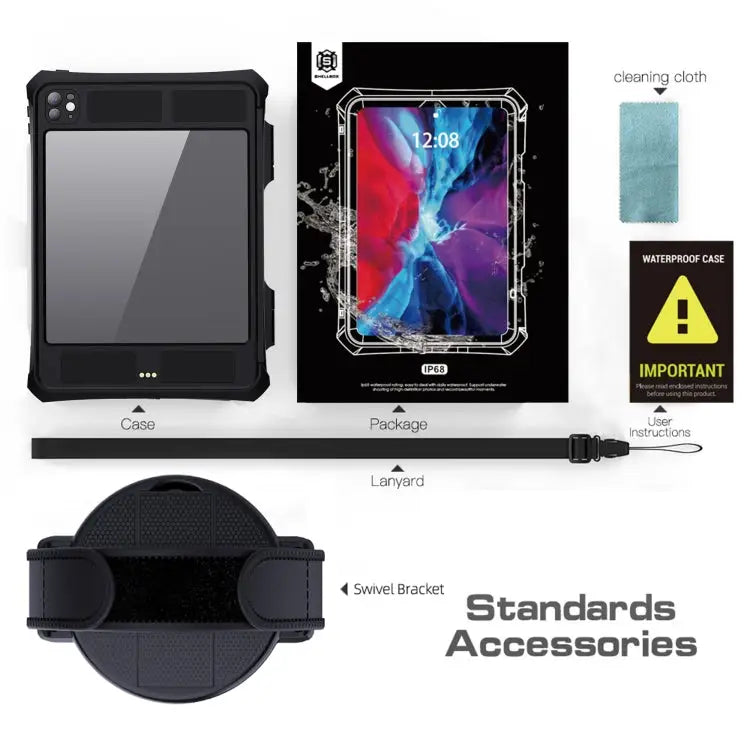 RedPepper IP68 Waterproof PC + TPU Case with Lanyard & Swivel Bracket For iPad Pro 11 2024 - For iPad Pro 11 2024