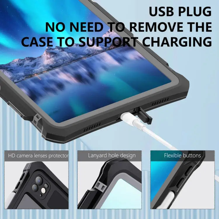 RedPepper IP68 Waterproof PC + TPU Case with Lanyard & Swivel Bracket For iPad Pro 11 2024 - For iPad Pro 11 2024