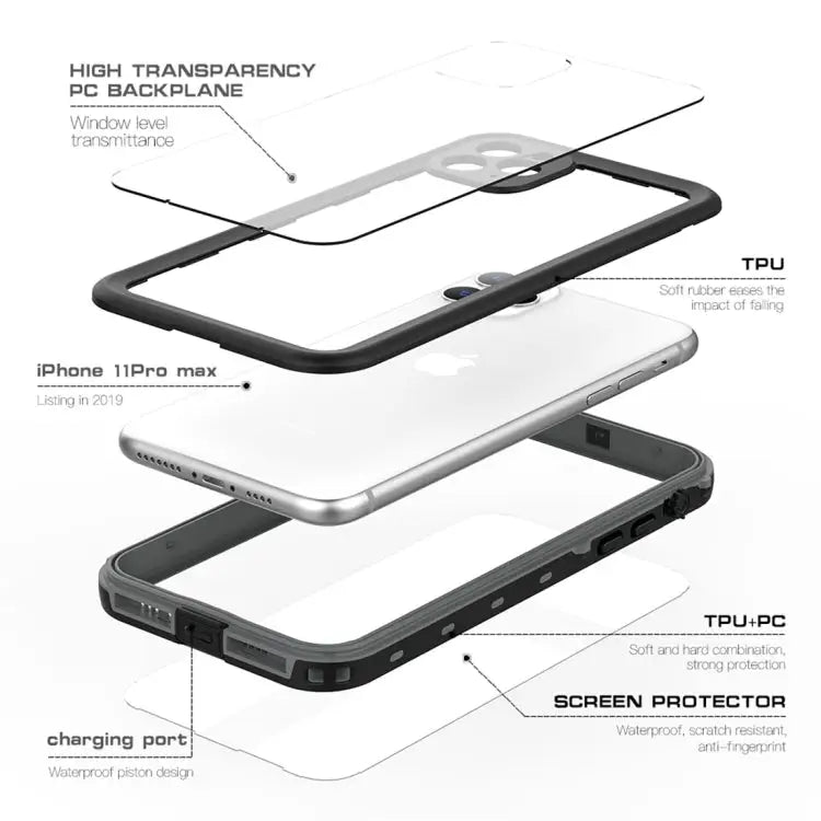 RedPepper Shockproof Waterproof PC + TPU Protective Case For iPhone 11 Pro Max For iPhone 11 Pro For iPhone 11 - Apple
