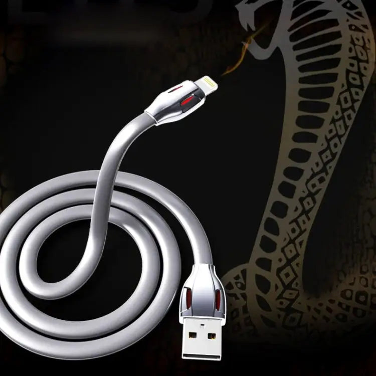 REMAX RC-035i Laser Series 1m 2.1A 8 Pin to USB Data Sync Charger Cable with LED Indicator - White / White