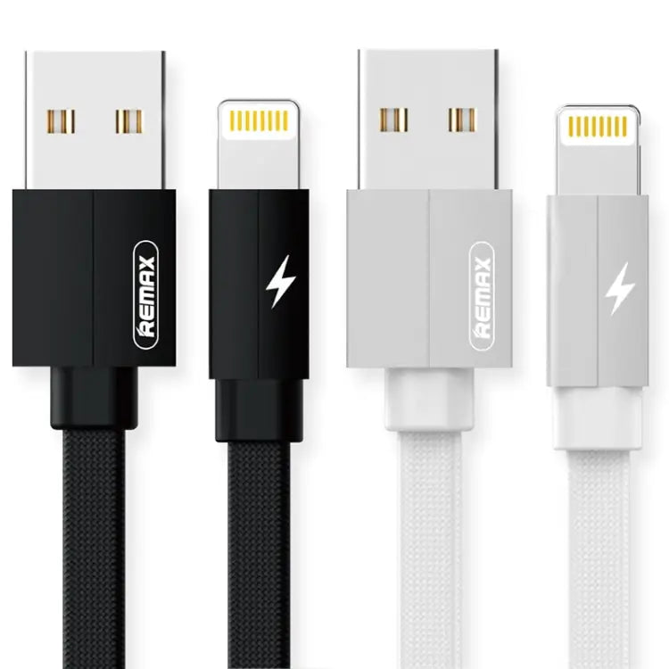 REMAX RC-094i 2m 2.4A USB to 8 Pin Aluminum Alloy Braid Fast Charging Data Cable - 8 Pin / White