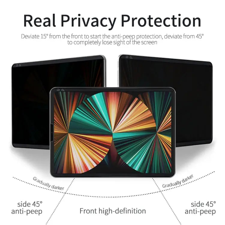 Removable Magnetic Privacy Screen Film For iPad 10.2 / iPad Air 2019 10.5 / Pro 10.5 For iPad mini 6 For iPad Pro 11