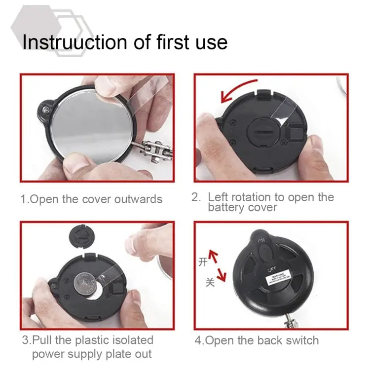 Retractable Vehicle Car Chassis Telescoping Inspection Mirror with 1 PCS 3mm LED Light Mirror Diameter: 32mm Max