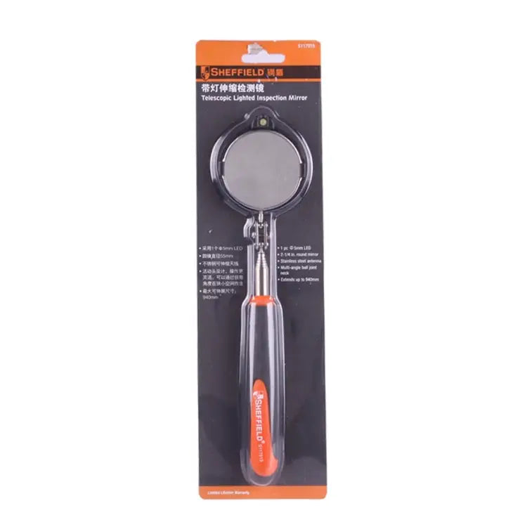 Retractable Vehicle Car Chassis Telescoping Inspection Mirror with 1 PCS 3mm LED Light Mirror Diameter: 32mm Max