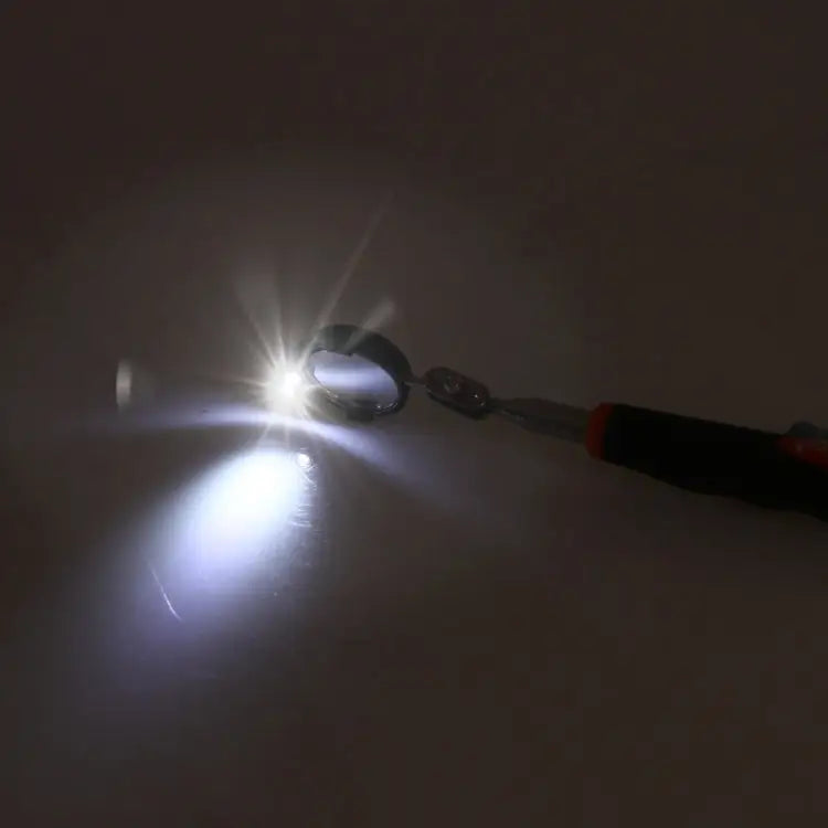 Retractable Vehicle Car Chassis Telescoping Inspection Mirror with 1 PCS 3mm LED Light Mirror Diameter: 32mm Max