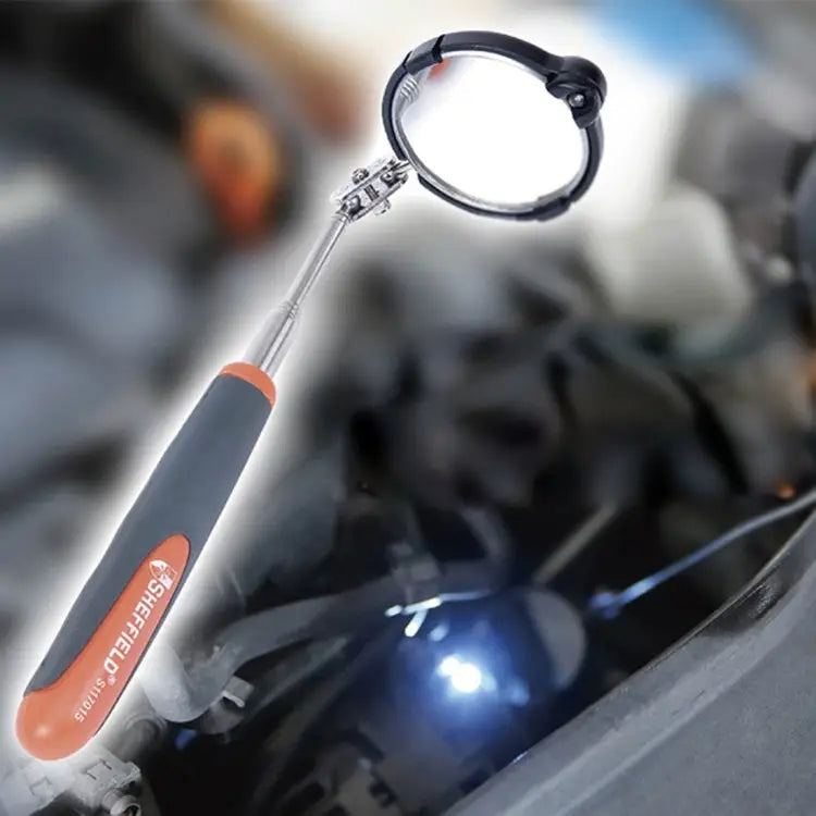 Retractable Vehicle Car Chassis Telescoping Inspection Mirror with 1 PCS 3mm LED Light Mirror Diameter: 32mm Max