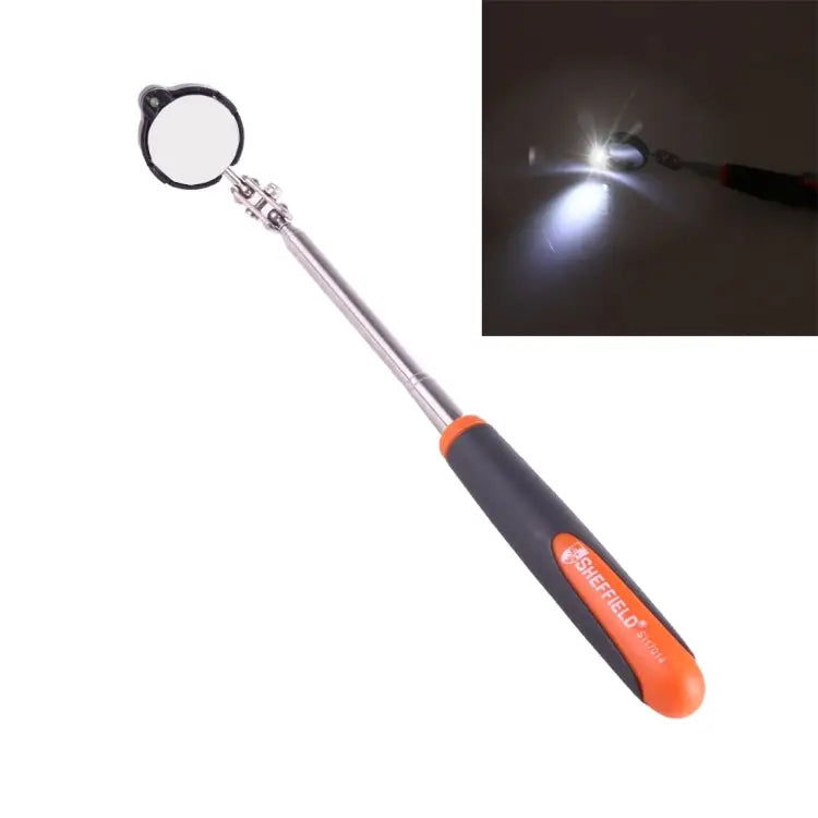 Retractable Vehicle Car Chassis Telescoping Inspection Mirror with 1 PCS 3mm LED Light Mirror Diameter: 32mm Max