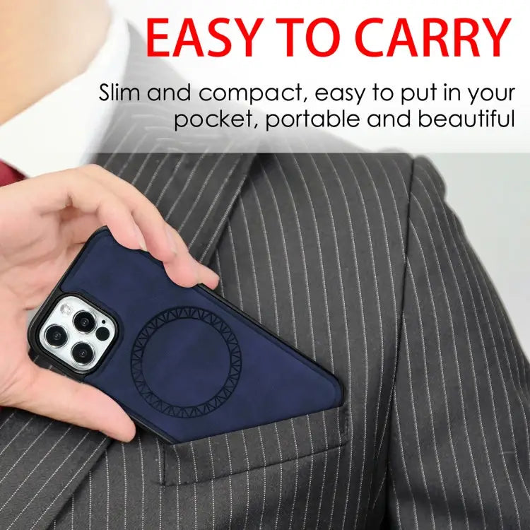 Retro Business Round Embossing Magnetic PU + TPU Protective Case For iPhone 12 mini For iPhone 12 / 12 Pro For iPhone