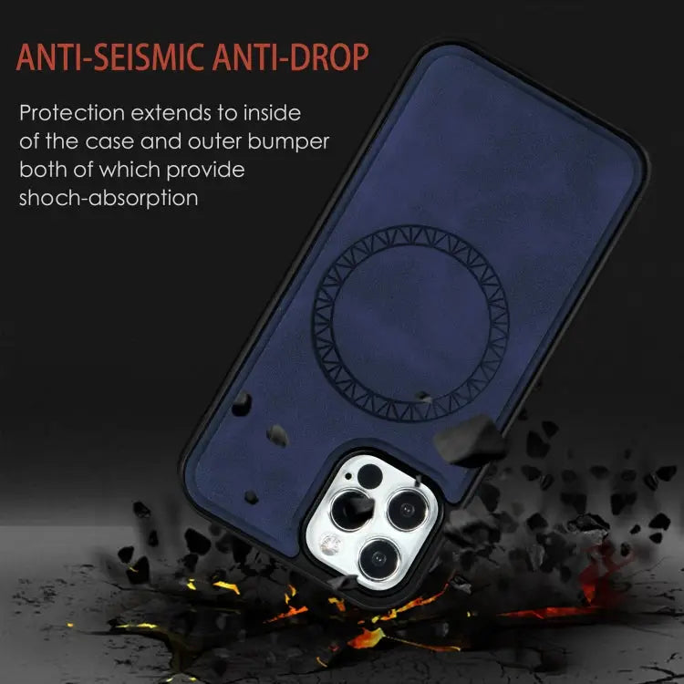 Retro Business Round Embossing Magnetic PU + TPU Protective Case For iPhone 12 mini For iPhone 12 / 12 Pro For iPhone