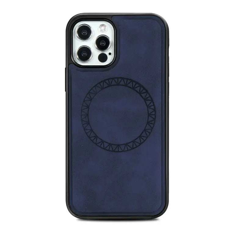 Retro Business Round Embossing Magnetic PU + TPU Protective Case For iPhone 12 mini For iPhone 12 / 12 Pro For iPhone