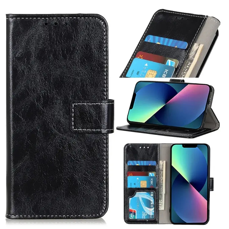 Retro Crazy Horse Texture Horizontal Flip Leather Case with Holder & Card Slots & Photo Frame & Wallet For iPhone 13