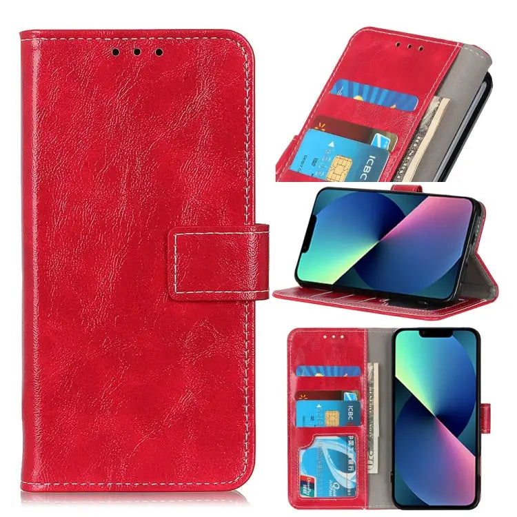Retro Crazy Horse Texture Horizontal Flip Leather Case with Holder & Card Slots & Photo Frame & Wallet For iPhone 13