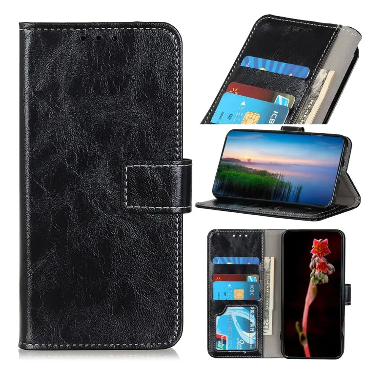 Retro Crazy Horse Texture Horizontal Flip Leather Case with Holder & Card Slots & Photo Frame & Wallet For iPhone 13