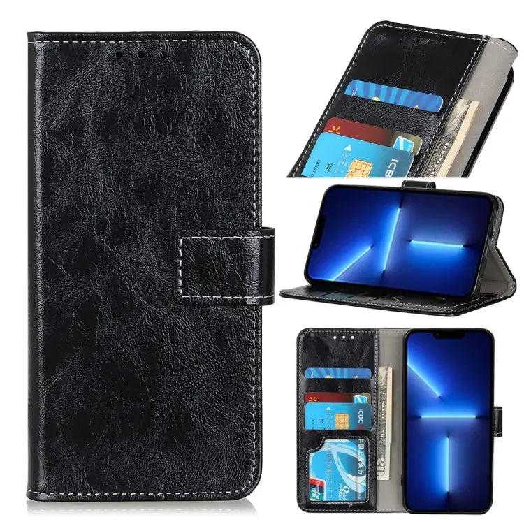 Retro Crazy Horse Texture Horizontal Flip Leather Case with Holder & Card Slots & Photo Frame & Wallet For iPhone 13
