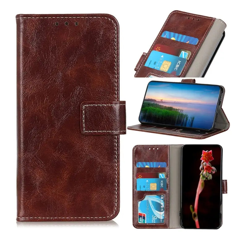 Retro Crazy Horse Texture Horizontal Flip Leather Case with Holder & Card Slots & Photo Frame & Wallet For iPhone 13