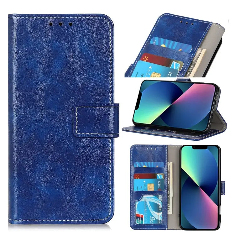 Retro Crazy Horse Texture Horizontal Flip Leather Case with Holder & Card Slots & Photo Frame & Wallet For iPhone 13